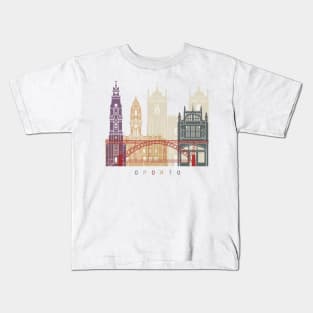 Oporto skyline poster Kids T-Shirt